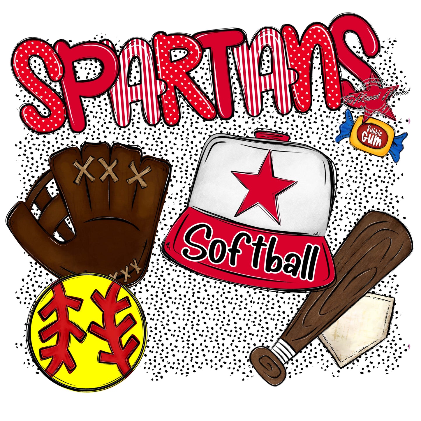 Spartans Softball Spirit-Red