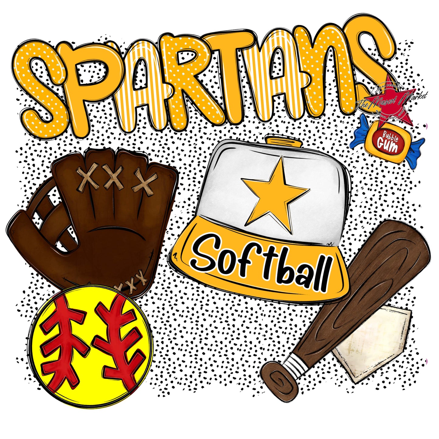 Spartans Softball Spirit-Yellow