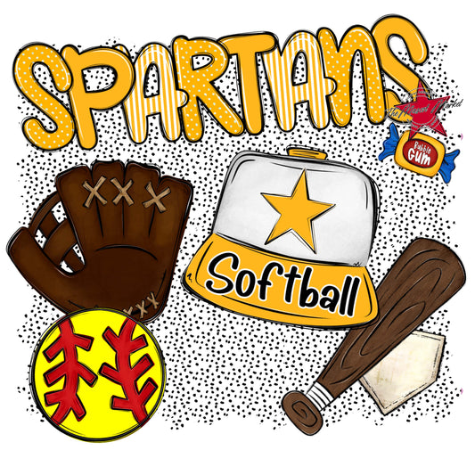 Spartans Softball Spirit-Yellow