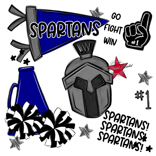 Spartans Spirit Design-Blue