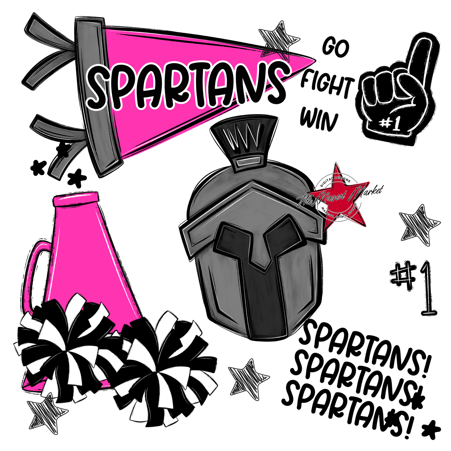 Spartans Spirit Design-Pink
