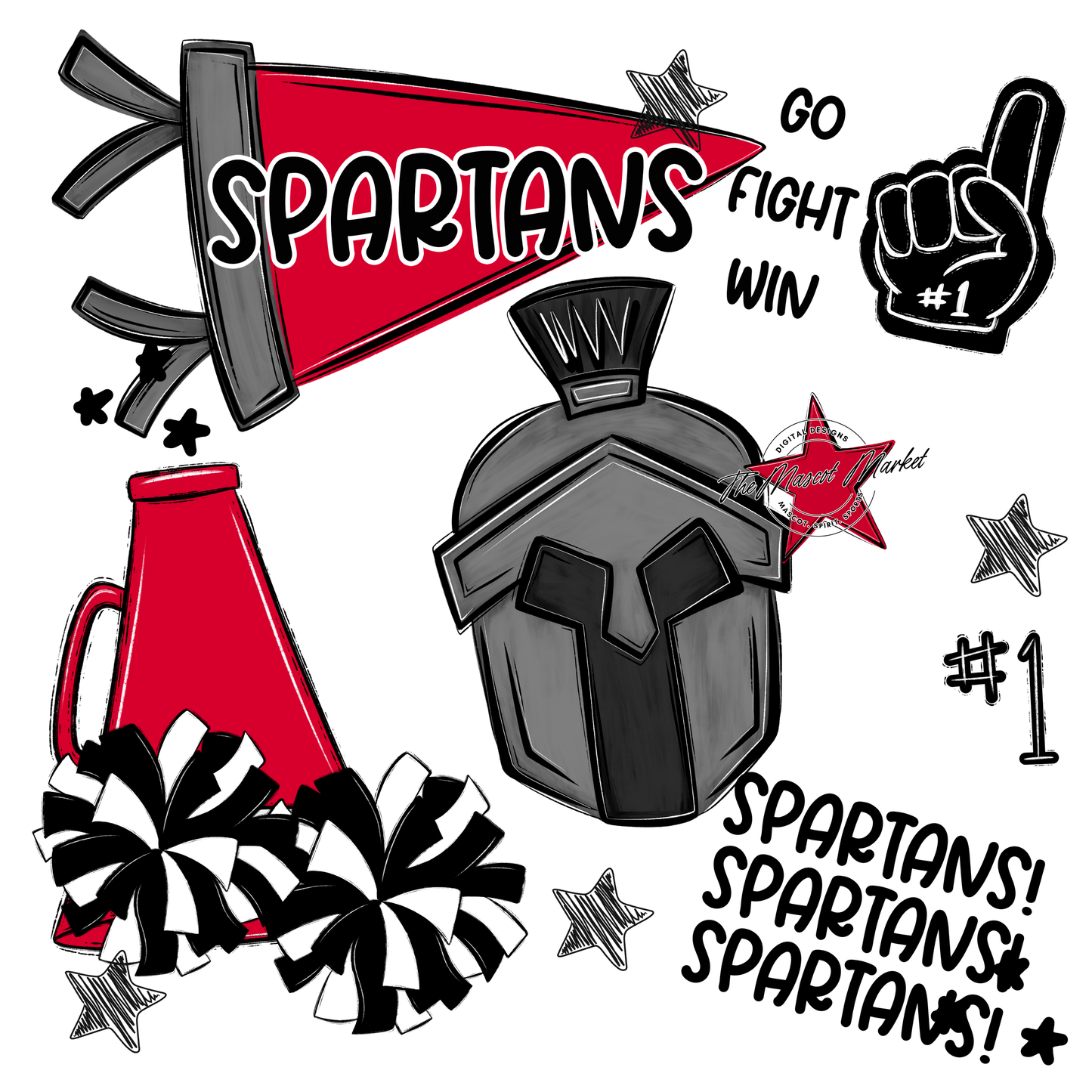 Spartans Spirit Design-Red