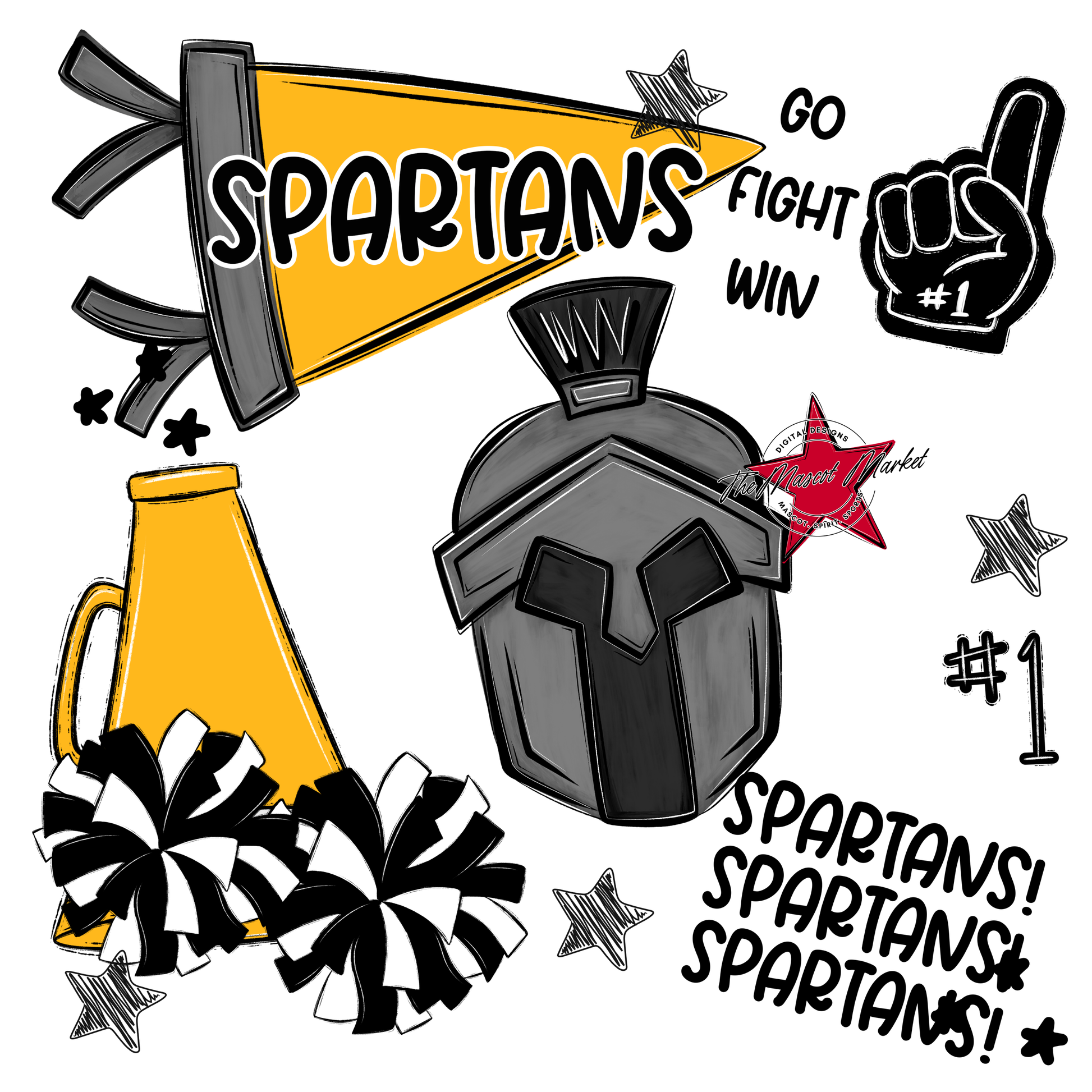 Spartans Spirit Design-Yellow