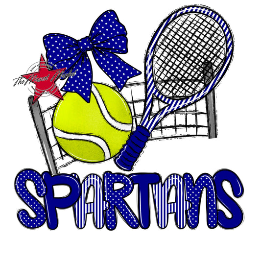 Spartans Tennis Spirit Design-Blue