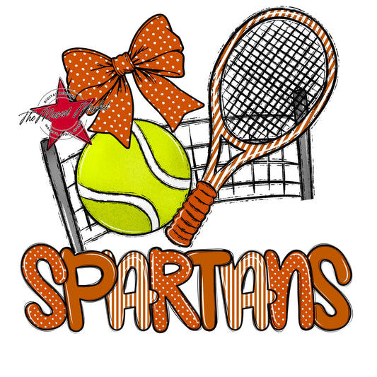 Spartans Tennis Spirit Design-Burnt Orange