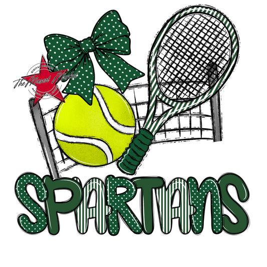 Spartans Tennis Spirit Design-Green