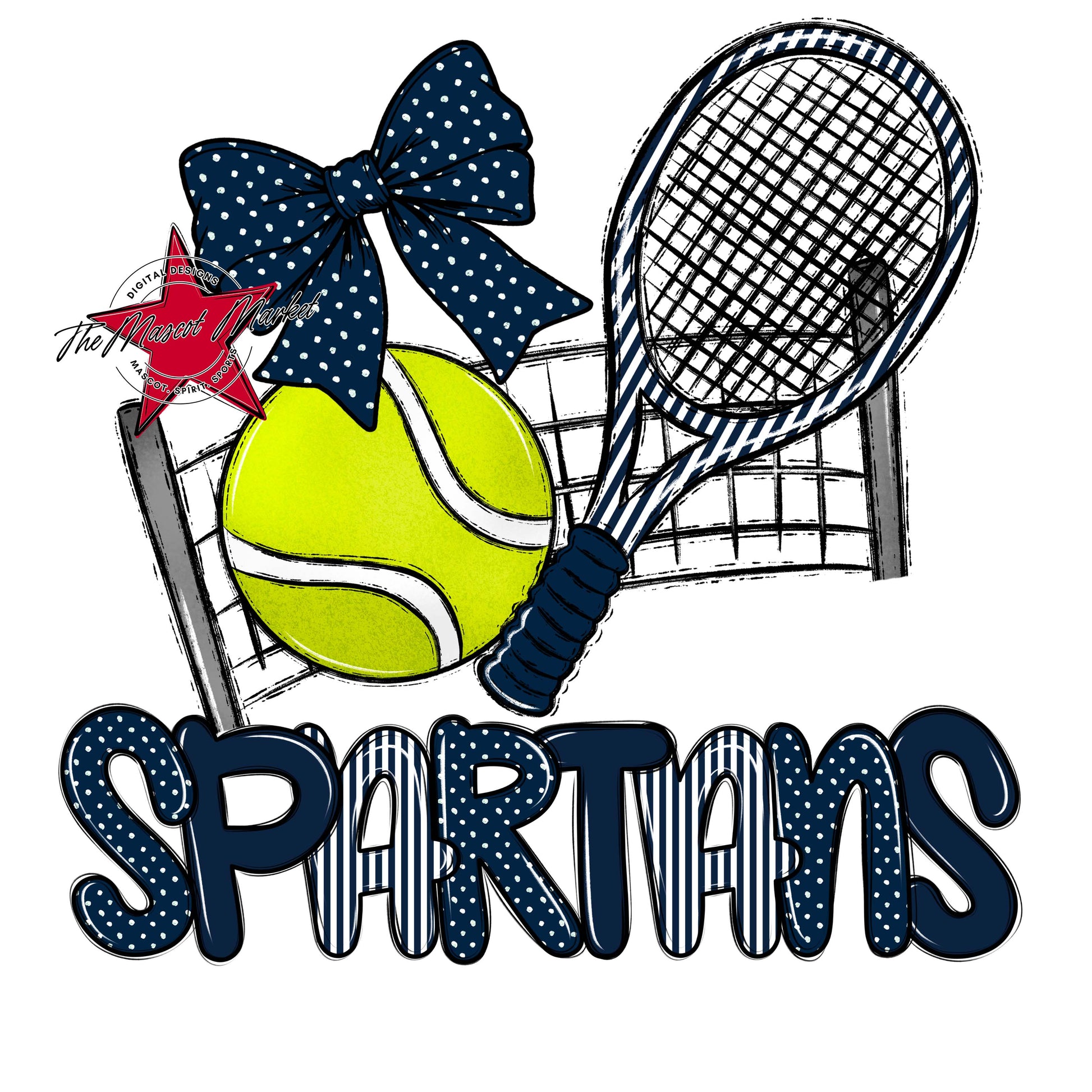 Spartans Tennis Spirit Design-Navy