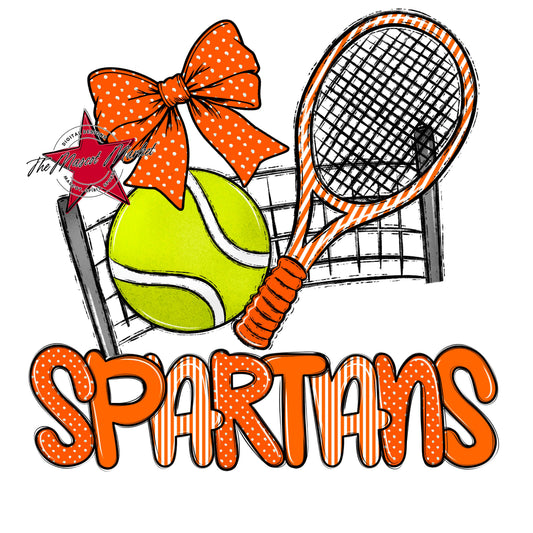 Spartans Tennis Spirit Design-Orange