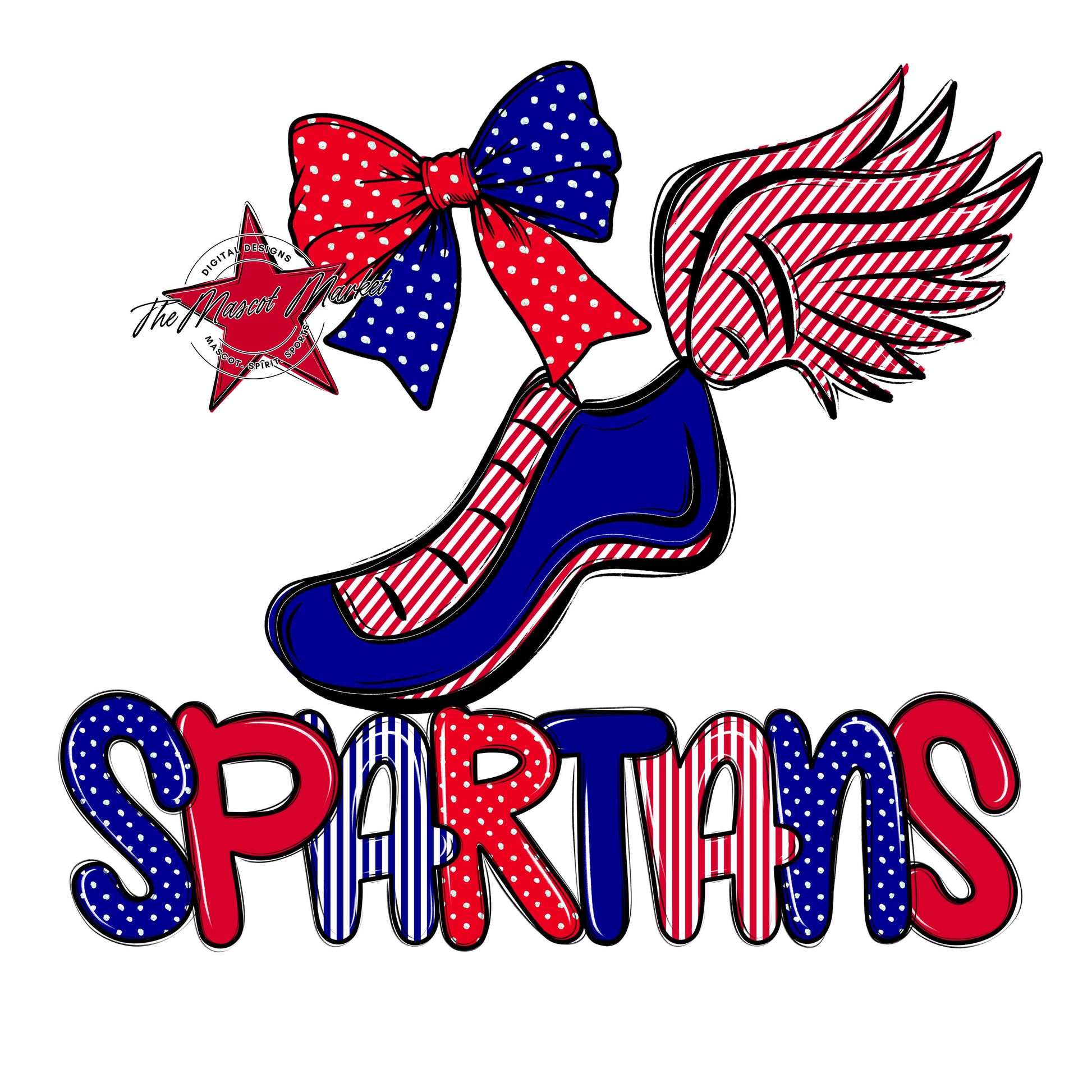 Spartans Track Spirit Design-Blue & Red