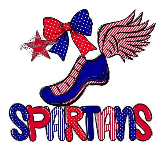 Spartans Track Spirit Design-Blue & Red