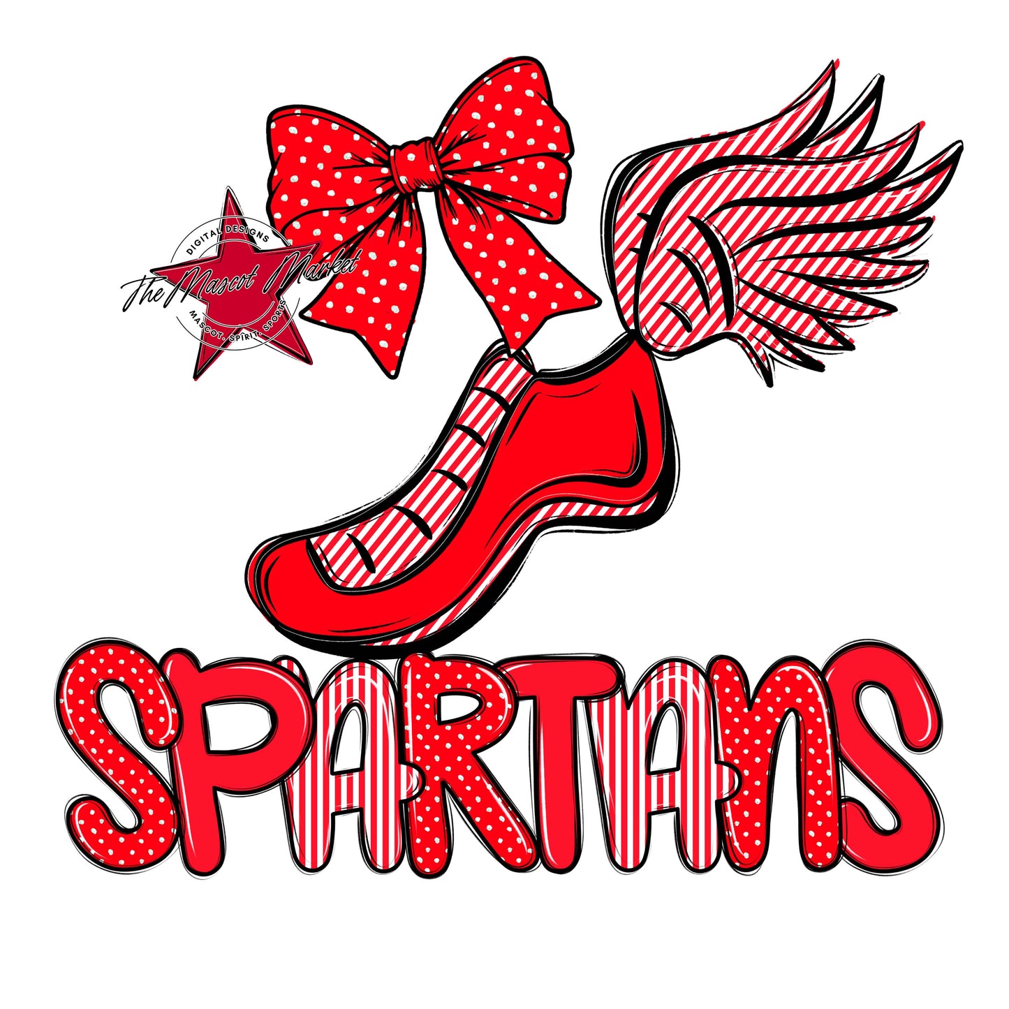 Spartans Track Spirit Design-Bright Red