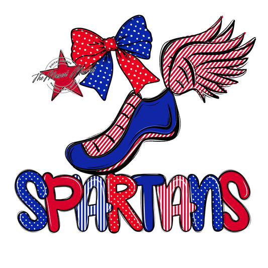 Spartans Track Spirit Design-Royal Blue & Red