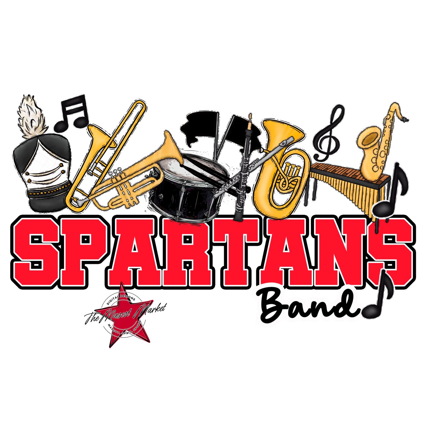 Spartans Varsity Band-Bright Red