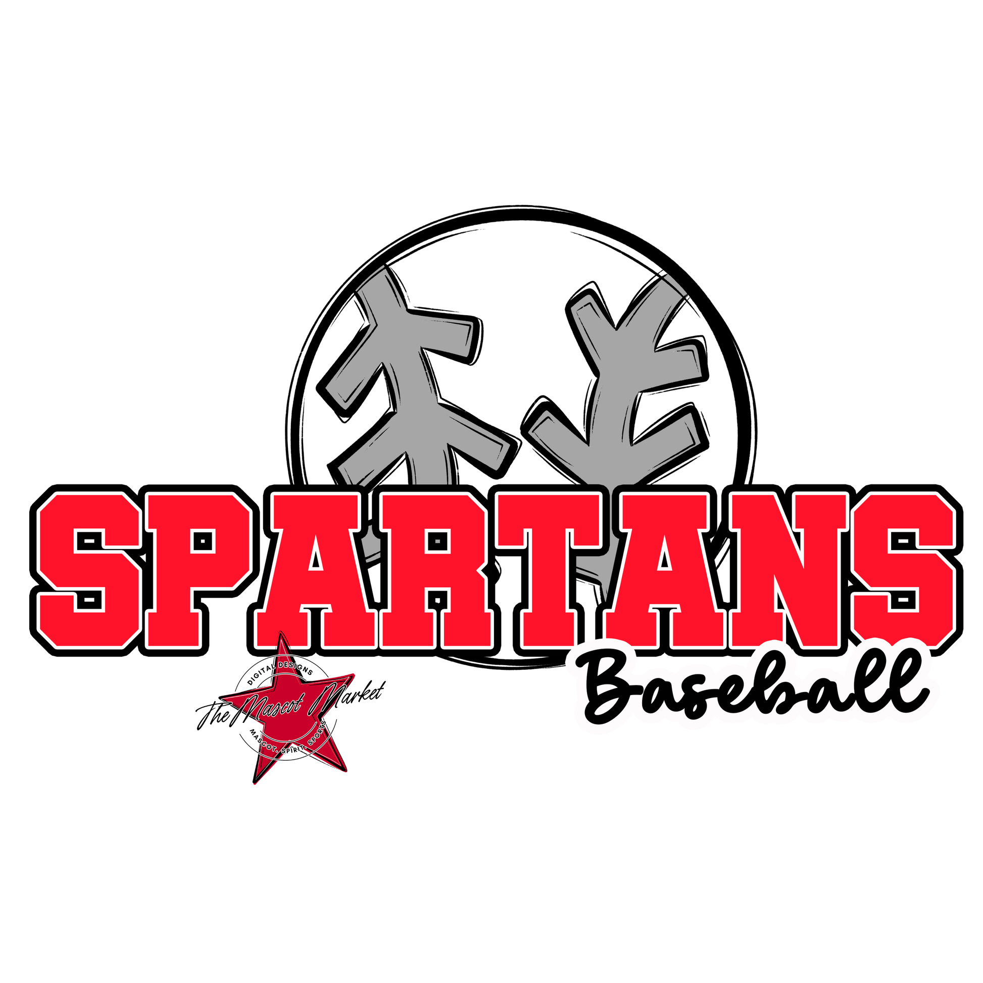Spartans Varsity Baseball-Bright Red