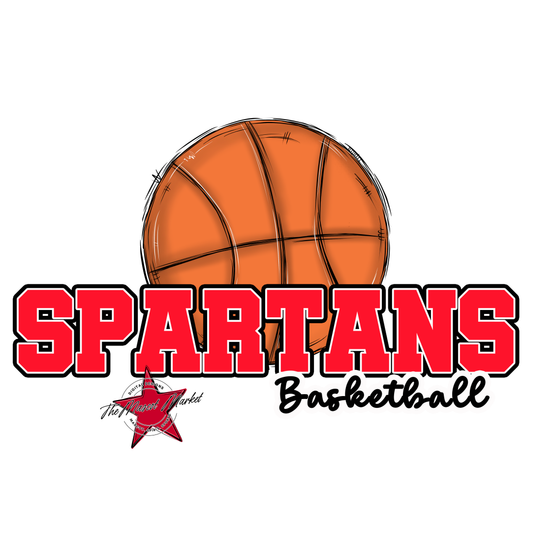 Spartans Varsity Basketball-Bright Red