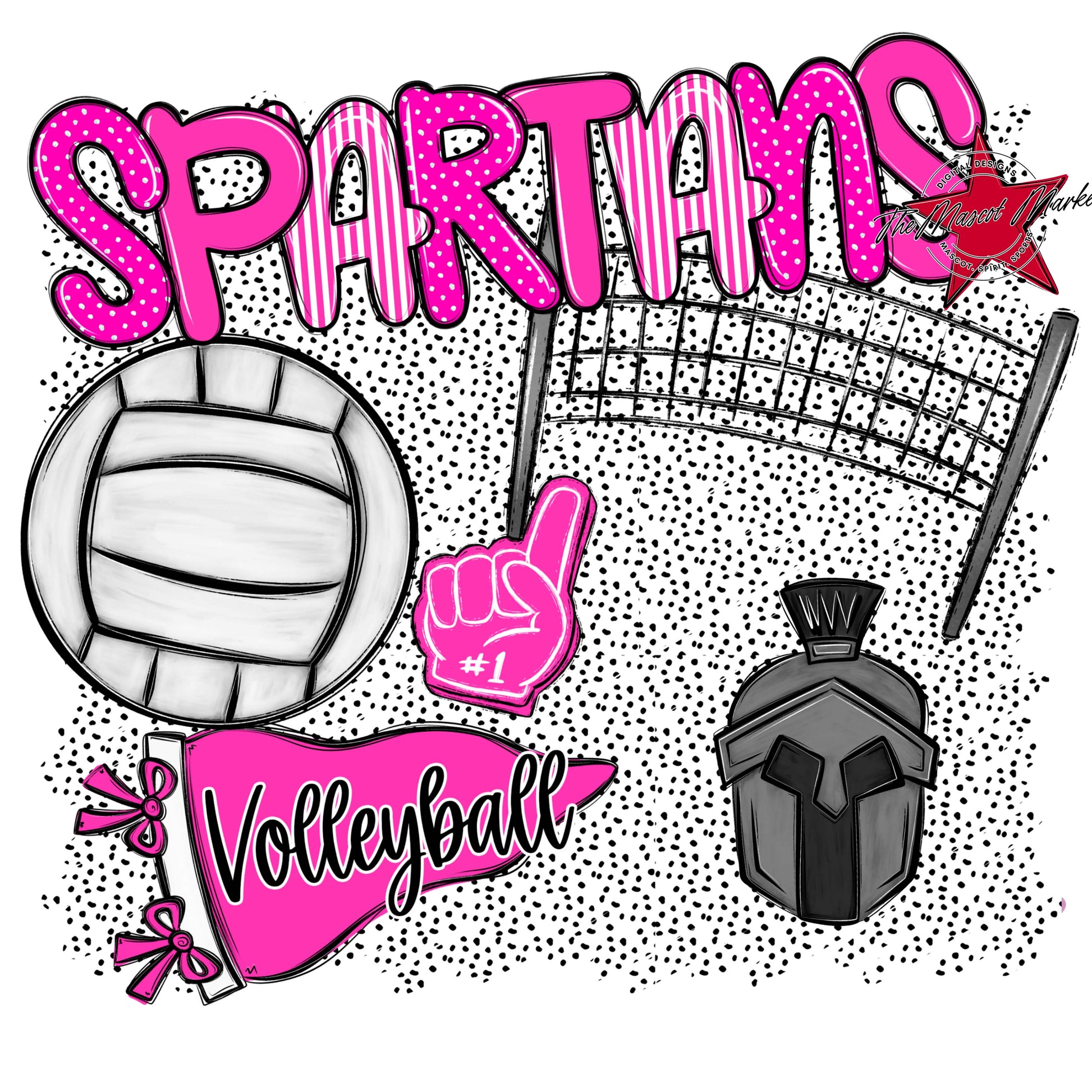 Spartans Volleyball Spirit-Pink