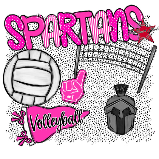 Spartans Volleyball Spirit-Pink