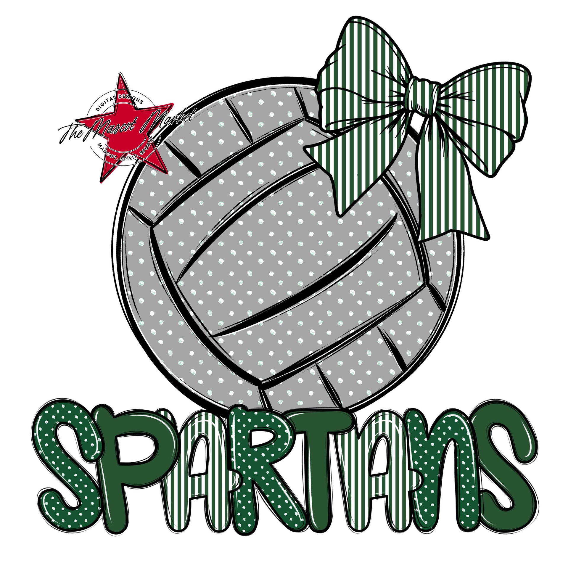 Spartans Volleyball Spirit Design-Green