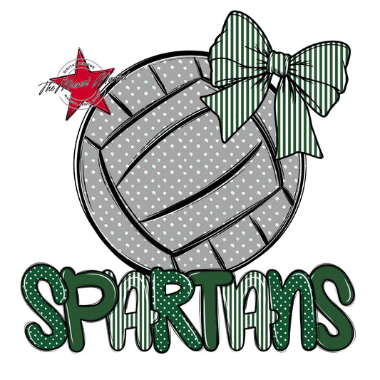 Spartans Volleyball Spirit Design-Green