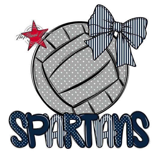 Spartans Volleyball Spirit Design-Navy