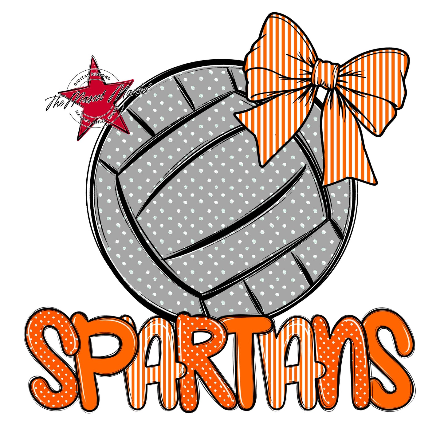 Spartans Volleyball Spirit Design-Orange