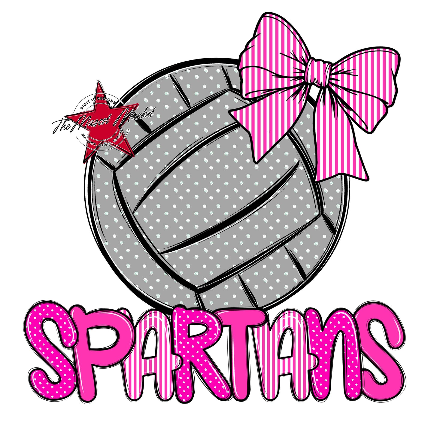 Spartans Volleyball Spirit Design-Pink