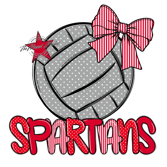 Spartans Volleyball Spirit Design-Red
