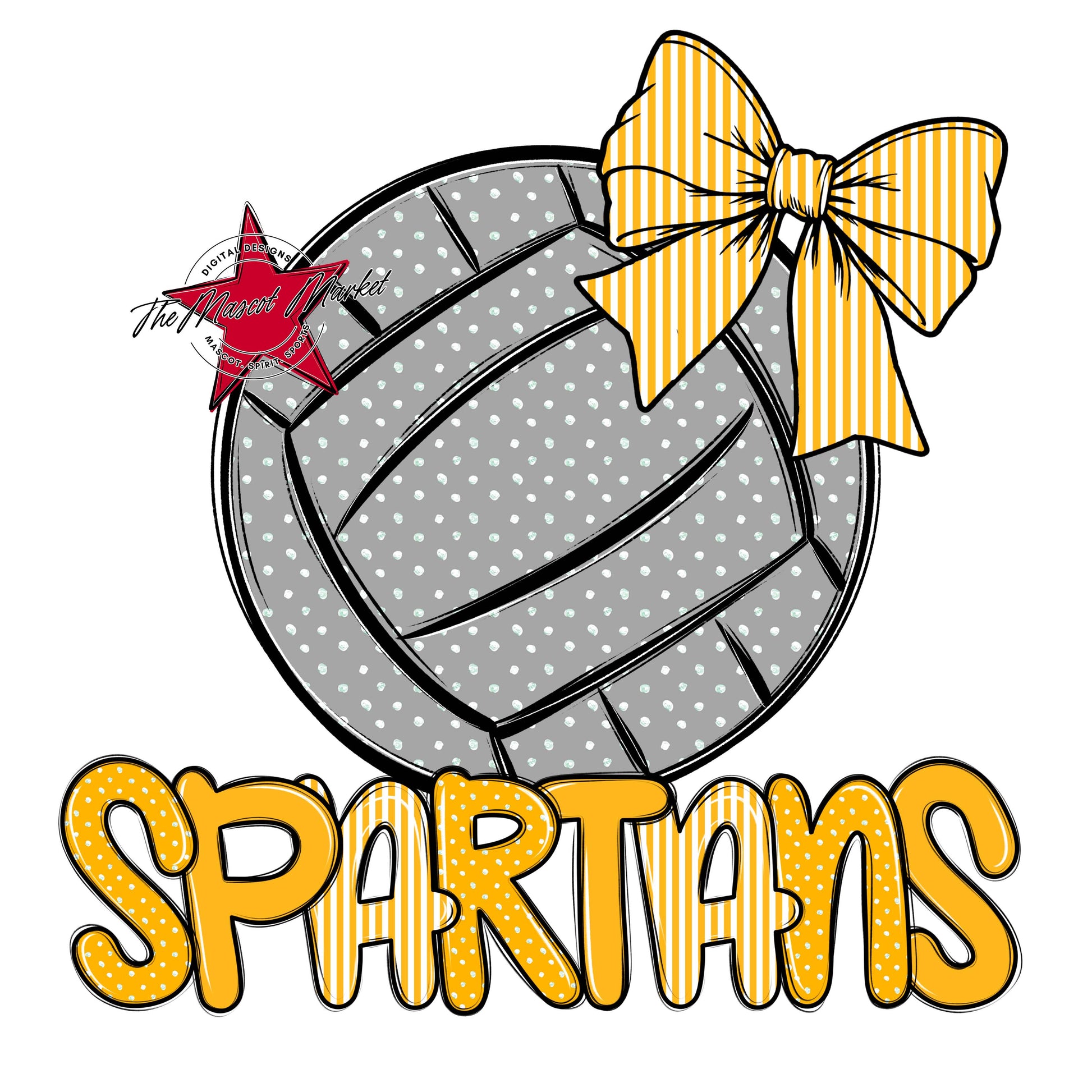Spartans Volleyball Spirit Design-Yellow