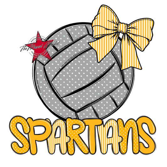 Spartans Volleyball Spirit Design-Yellow