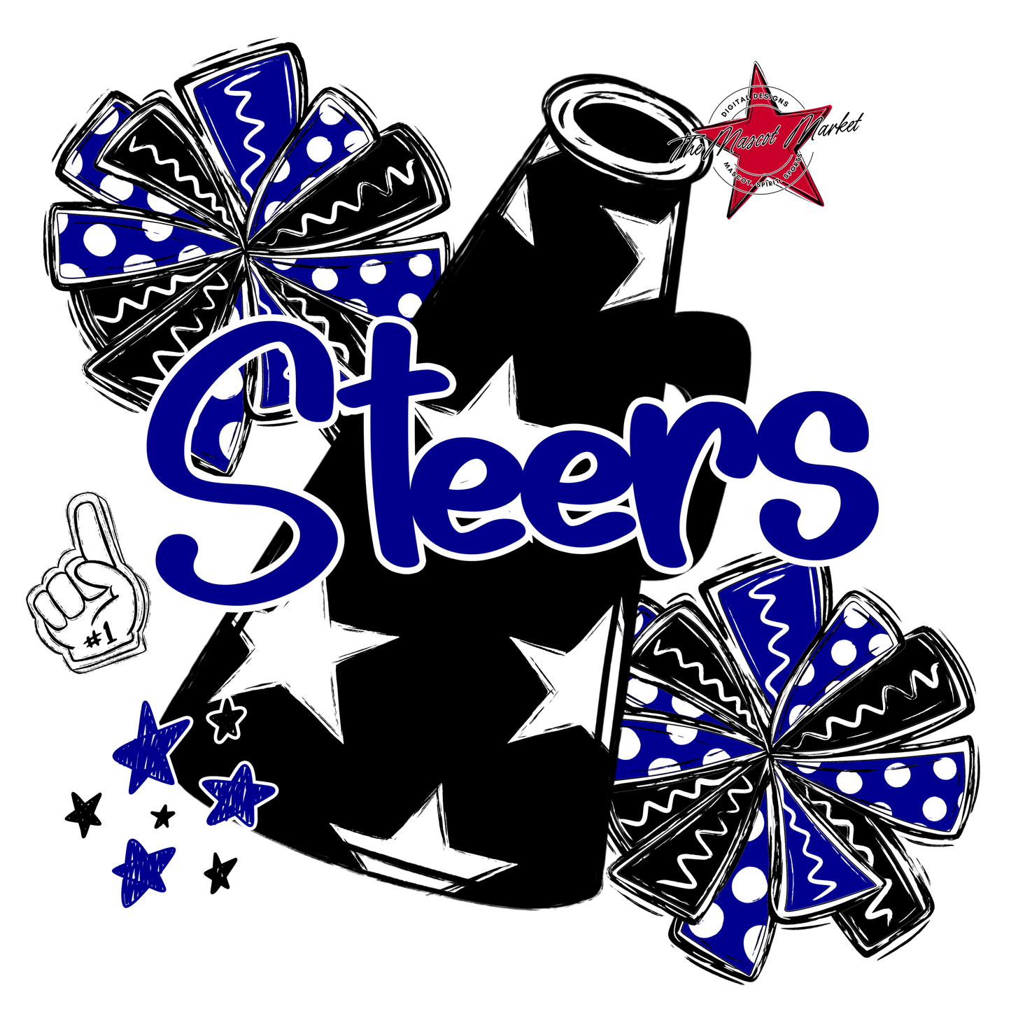 Steers Alpha Megaphone Design-Blue