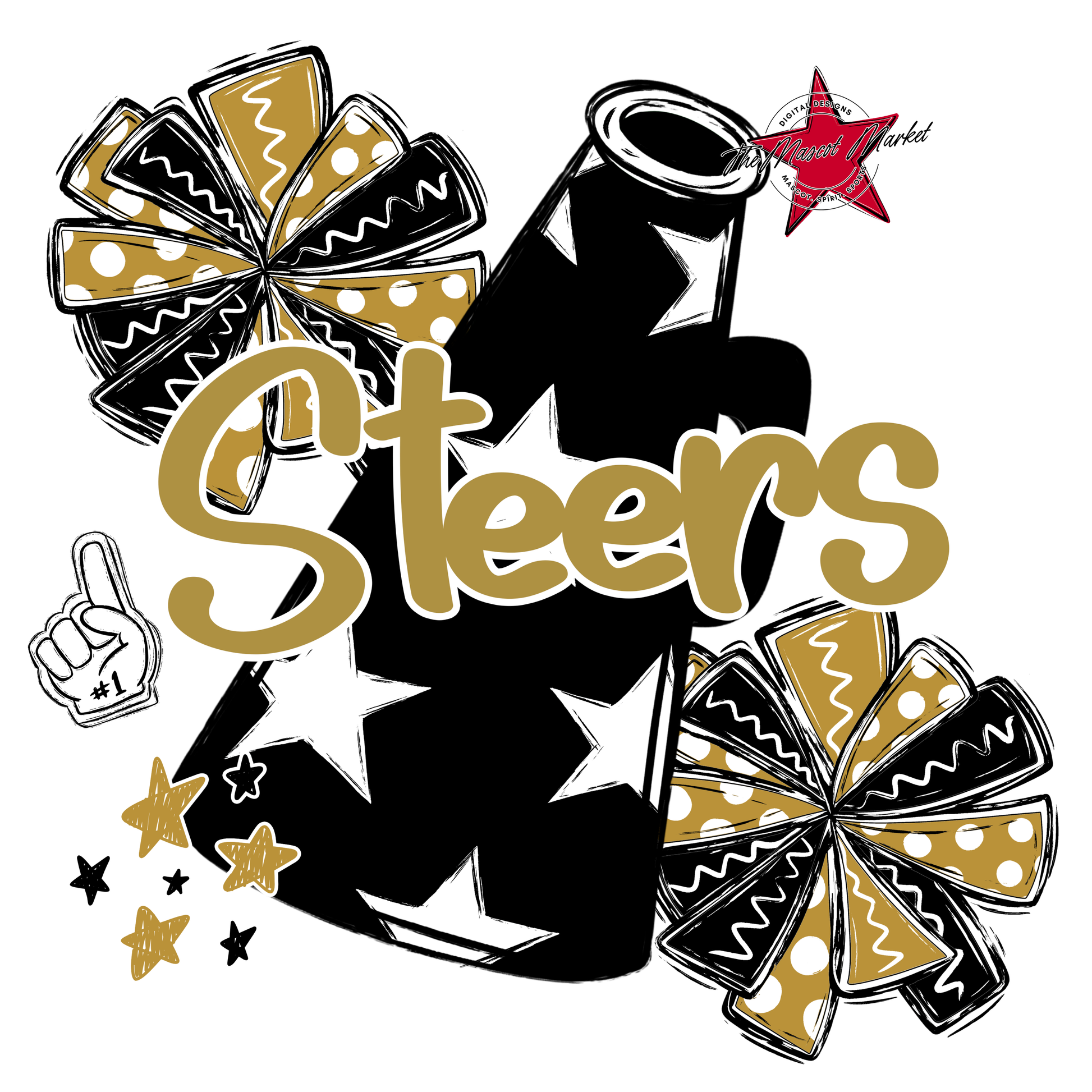 Steers Alpha Megaphone Design-Gold