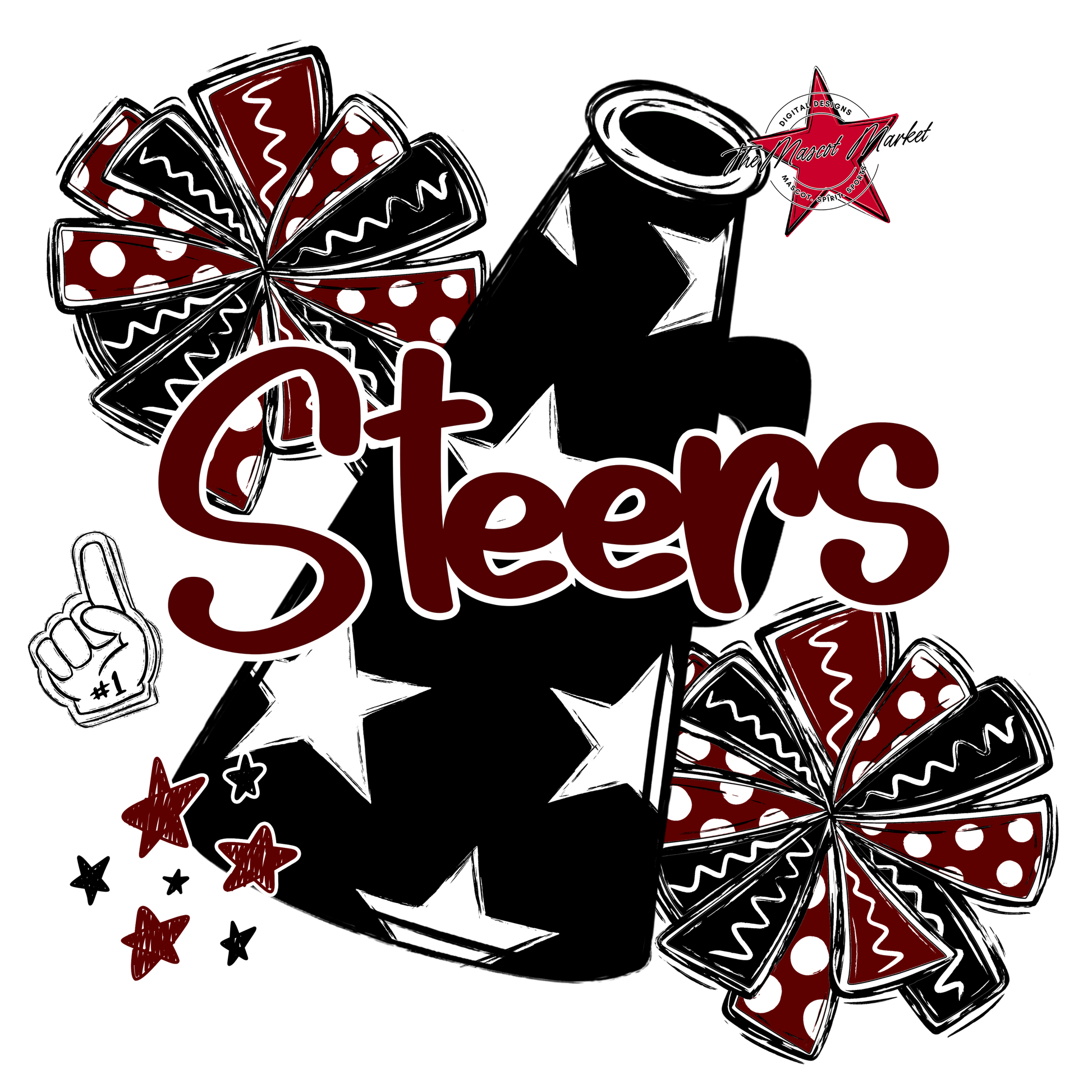 Steers Alpha Megaphone Design-Maroon