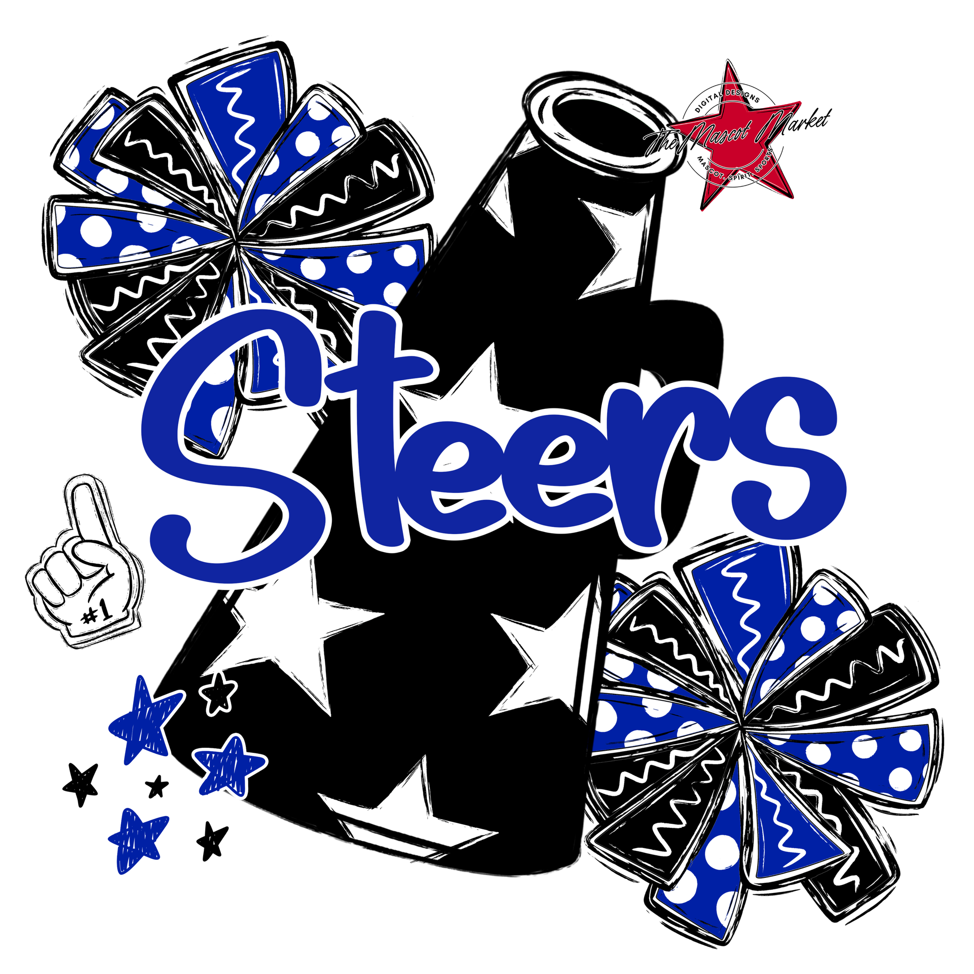 Steers Alpha Megaphone Design-Royal Blue