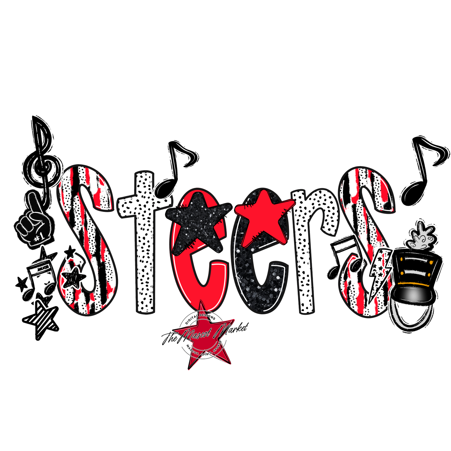 Steers Band Scrape-Bright Red