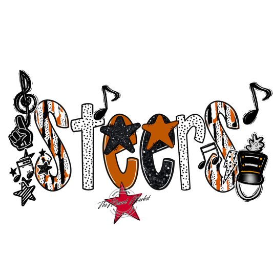 Steers Band Scrape-Burnt Orange