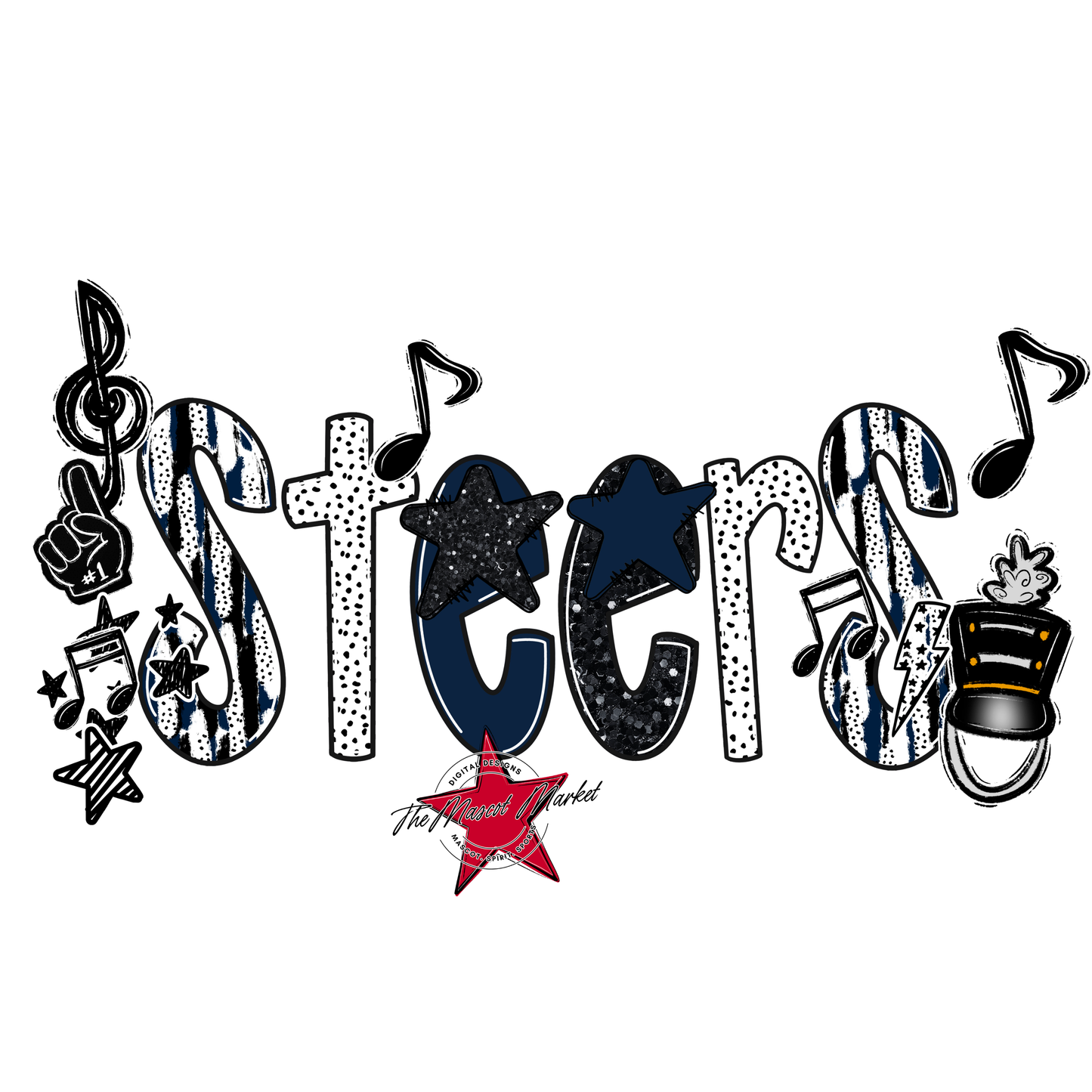 Steers Band Scrape-Navy