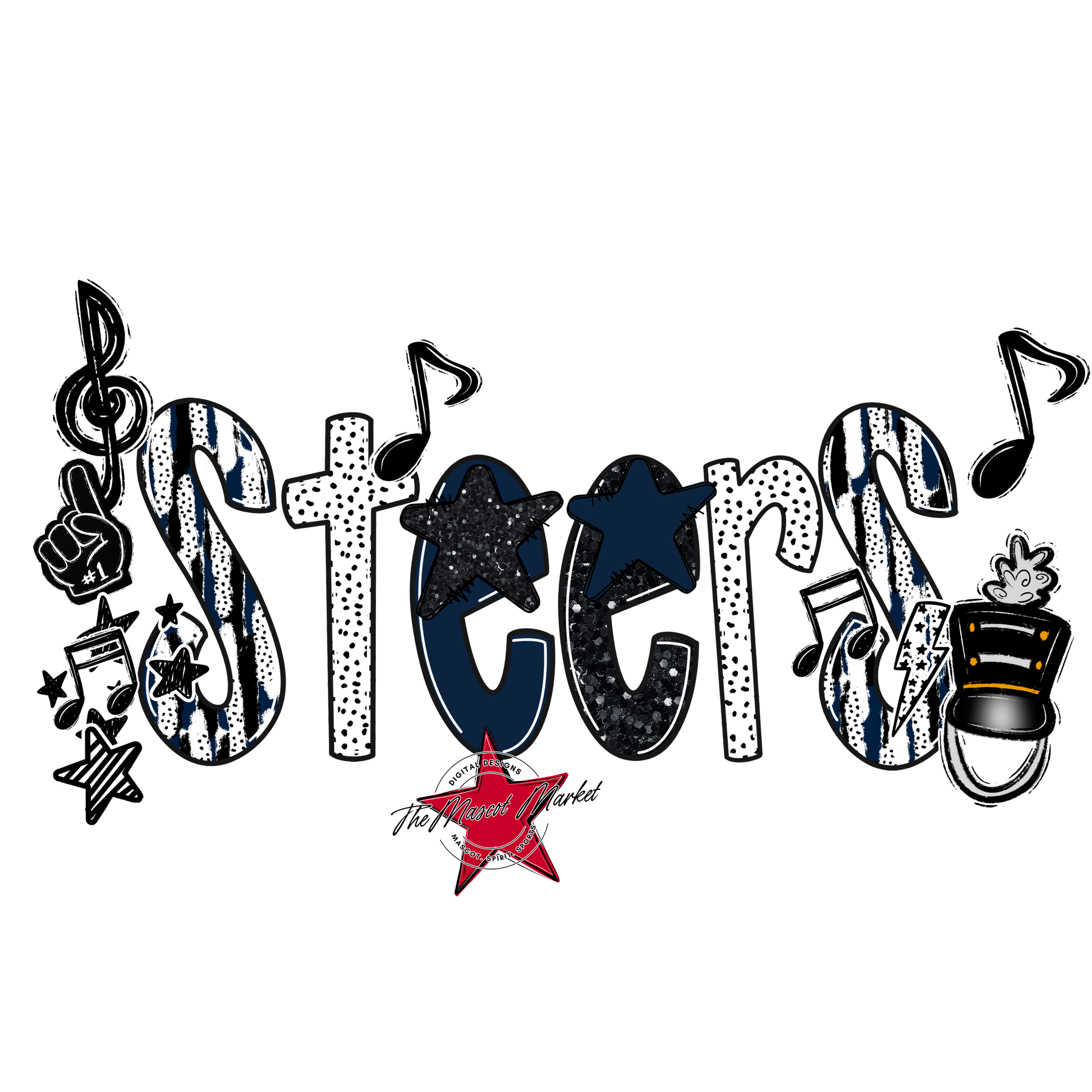 Steers Band Scrape-Navy