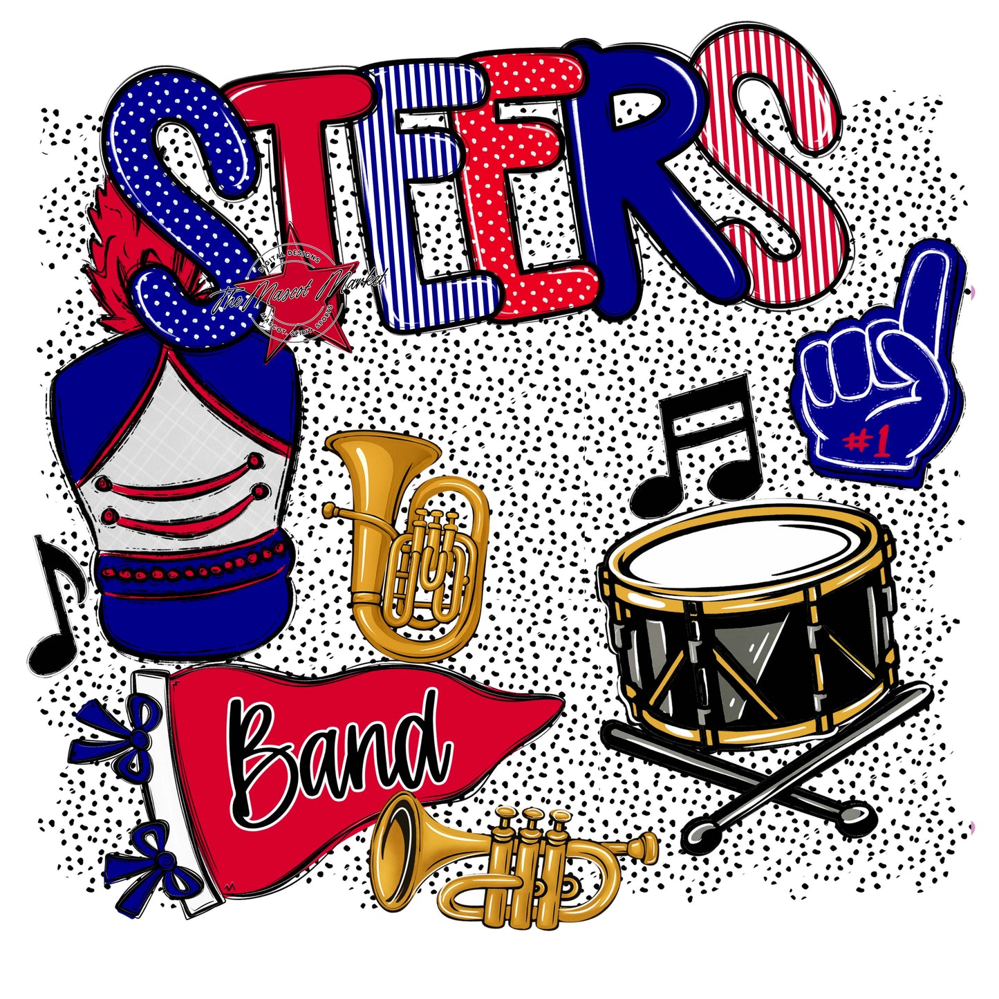 Steers Band Spirit-Blue & Red