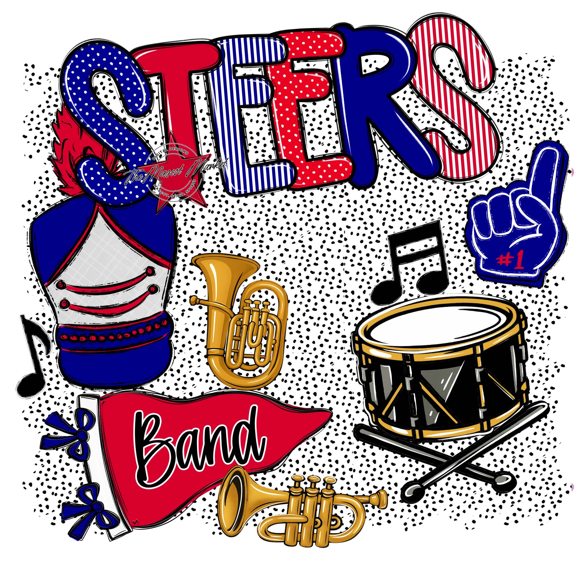 Steers Band Spirit-Blue & Red