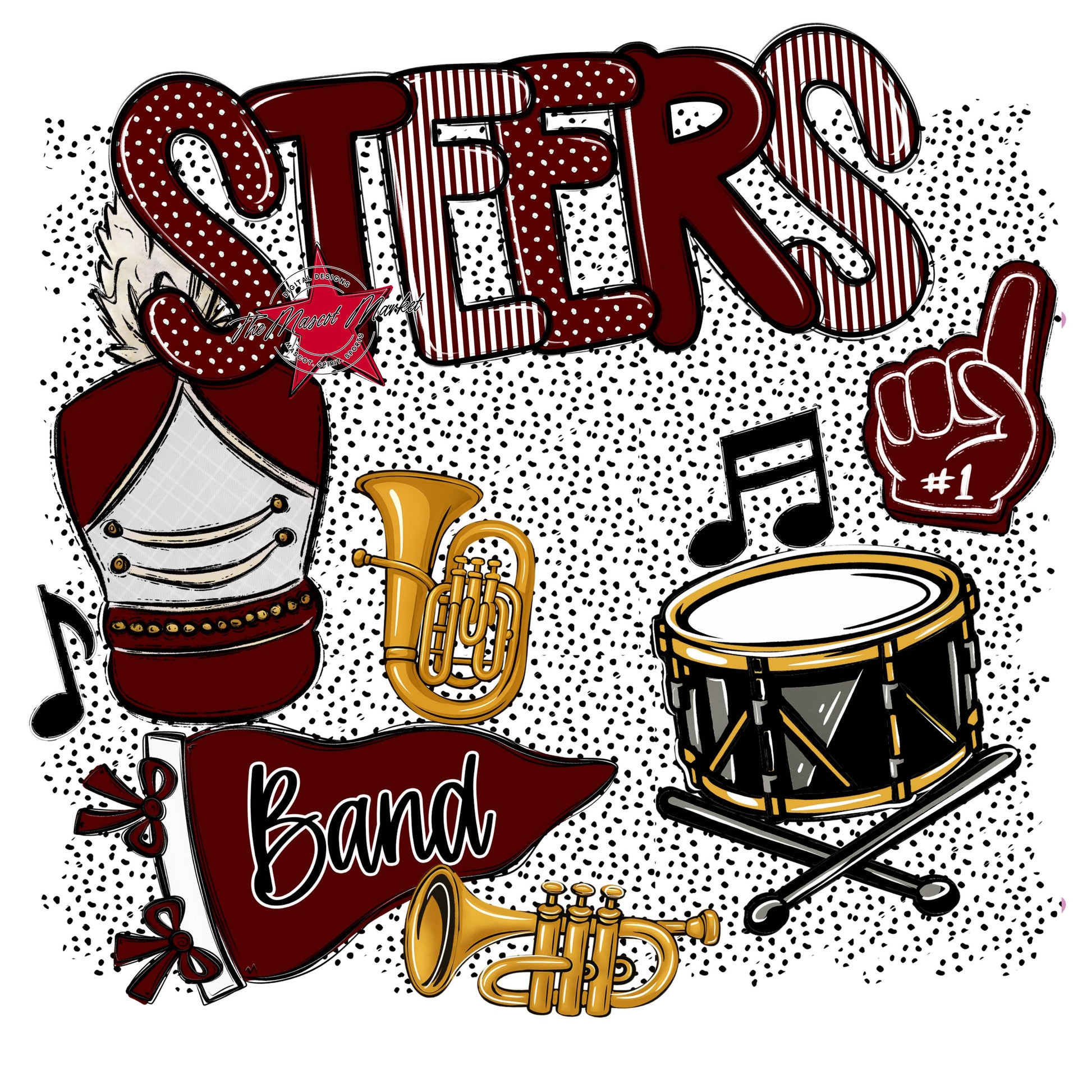 Steers Band Spirit-Maroon