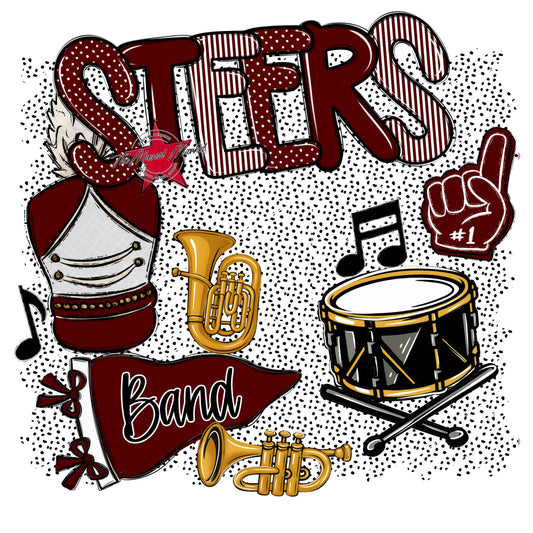 Steers Band Spirit-Maroon
