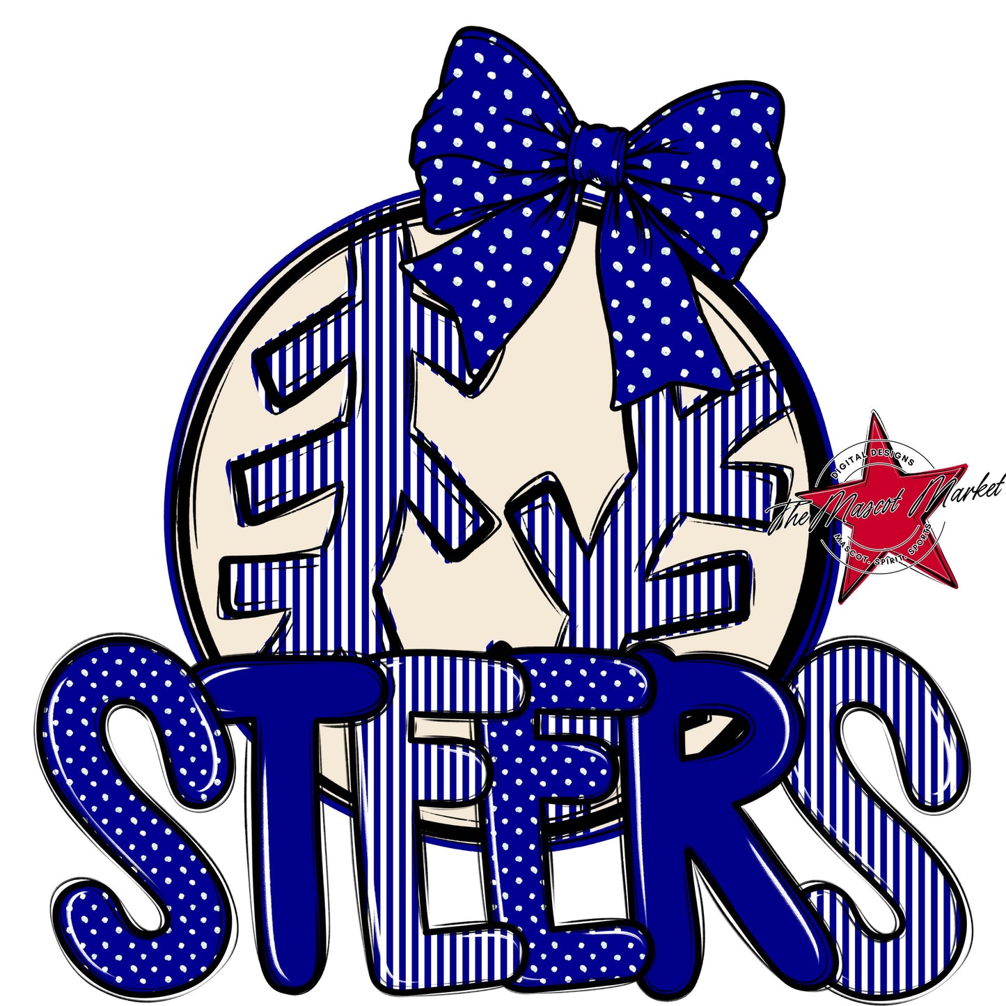 Steers Baseball-Softball Spirit Design-Blue