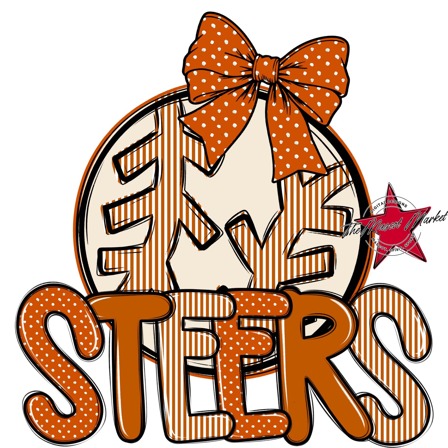 Steers Baseball-Softball Spirit Design-Burnt Orange