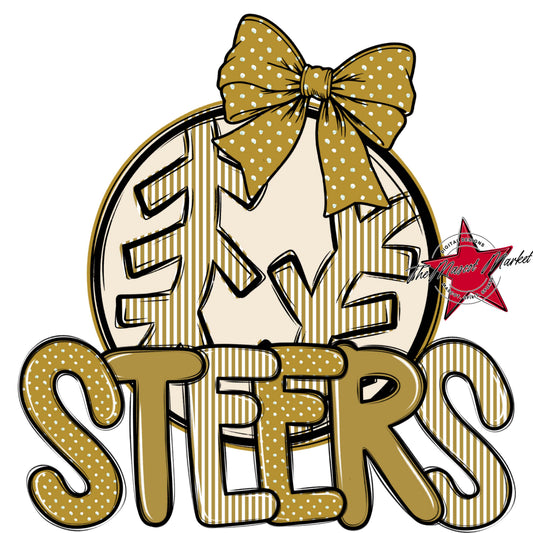 Steers Baseball-Softball Spirit Design-Gold