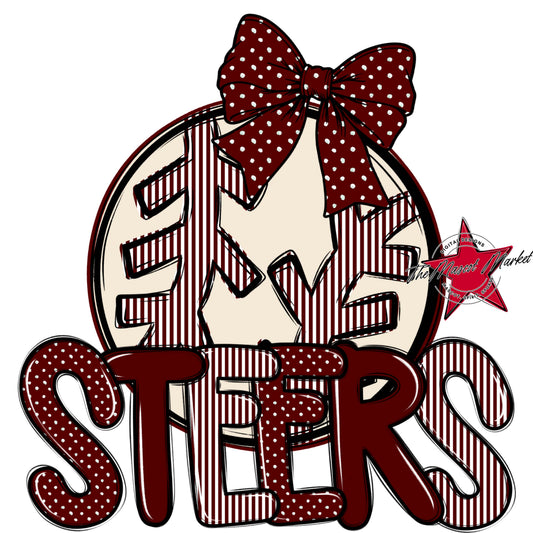 Steers Baseball-Softball Spirit Design-Maroon