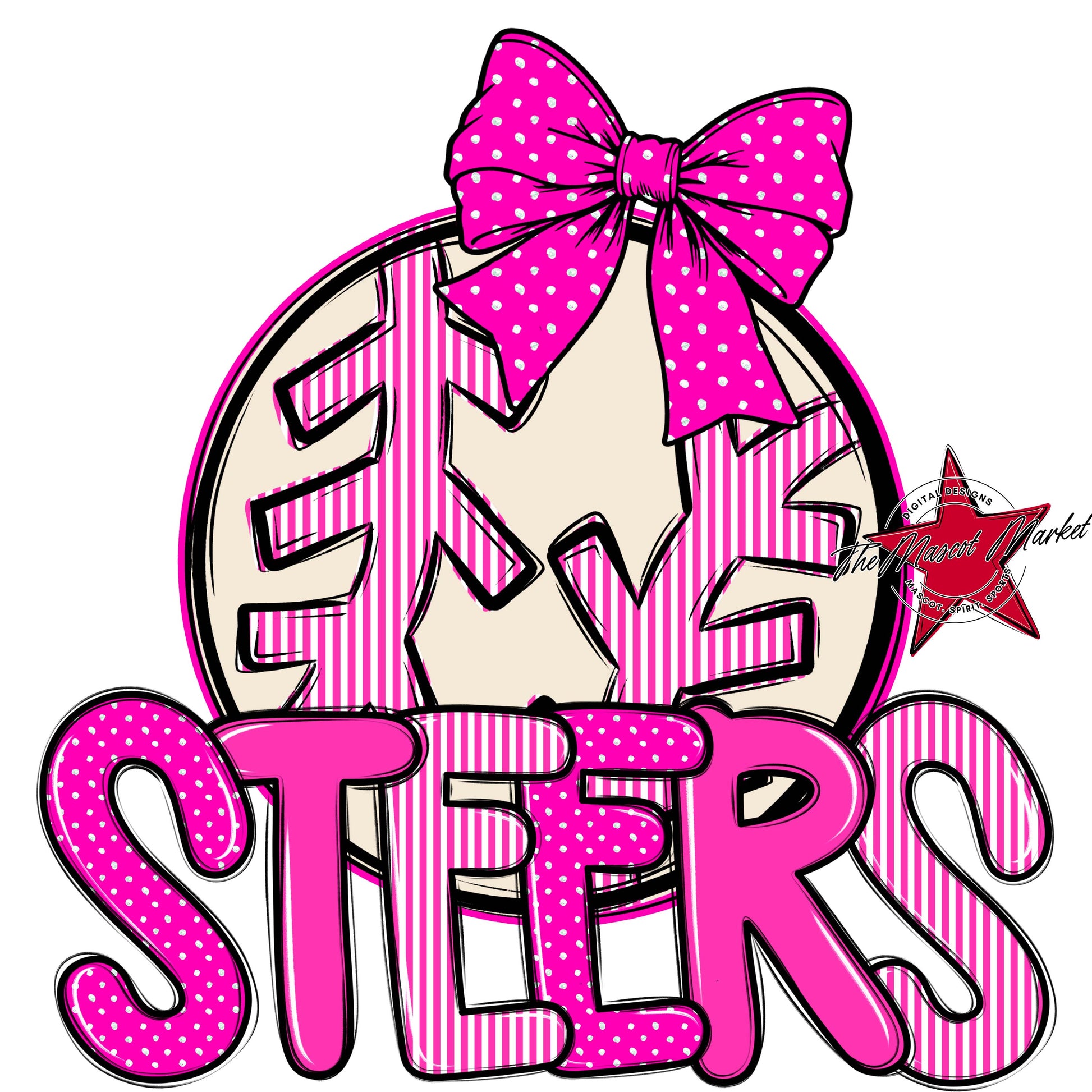 Steers Baseball-Softball Spirit Design-Pink