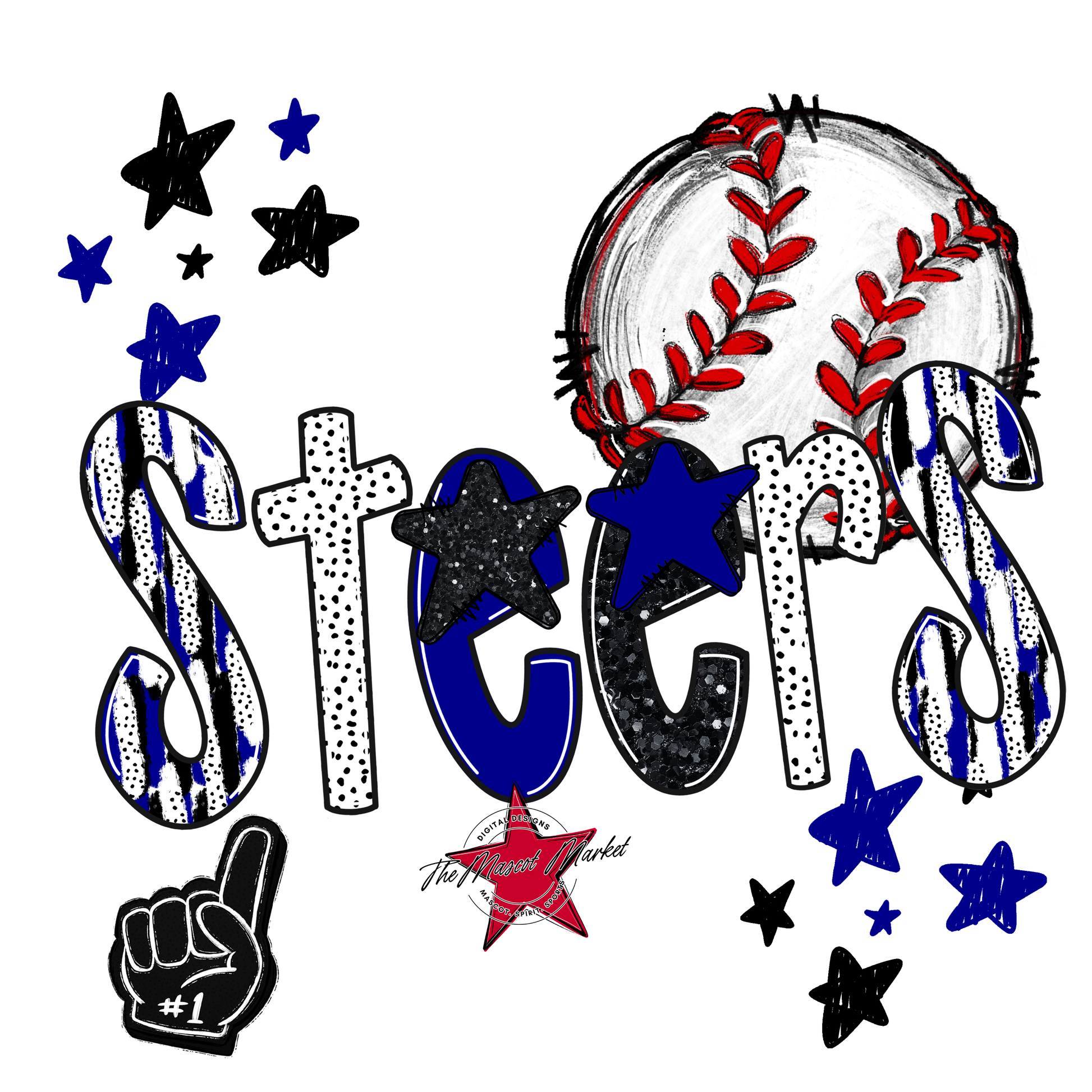 Steers Baseball Scrape-Blue