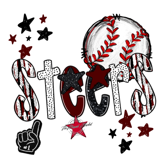 Steers Baseball Scrape-Maroon