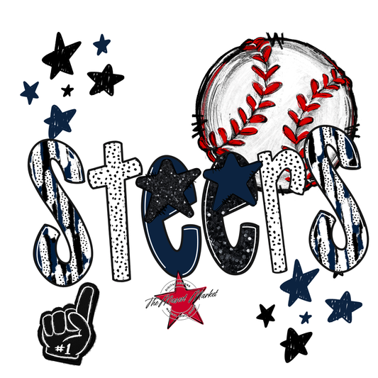 Steers Baseball Scrape-Navy