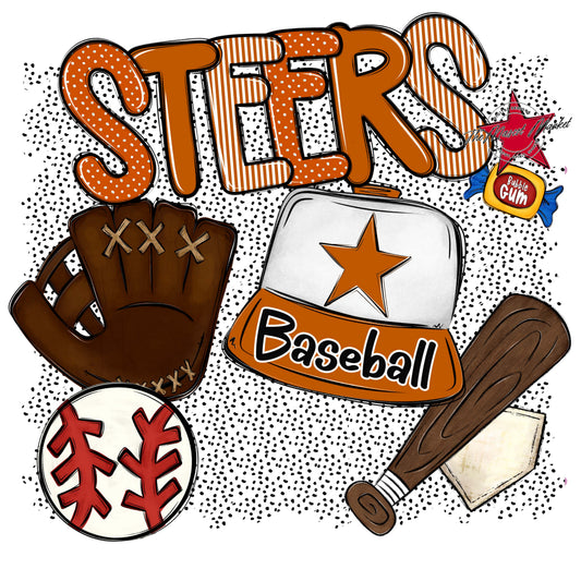 Steers Baseball Spirit-Burnt Orange